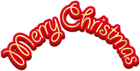Merry Christmas Deco Text Red PNG Clipart