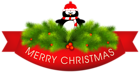Merry Christmas Decor with Penguin PNG Clipart Image