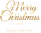 Merry Christmas Gold Transparent PNG Clip Art