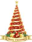 Merry Christmas Red Tree PNG Clipart