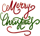 Merry Christmas Text Red Green Transparent Clipart