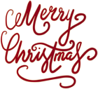 Merry Christmas Text Red Transparent Clipart