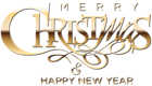 Merry Christmas and Happy New Year Clip Art Image