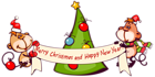 Merry Christmas with Monkeys PNG Clipart Image