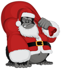 Monkey Santa PNG Clipart Image