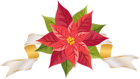 Poinsettia with Ribbon PNG Clipart Image