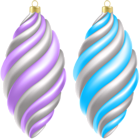 Purple Blue Christmas Ornaments PNG Clipart