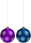Purple Blue Xmas Balls PNG Clipart