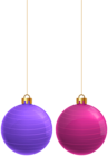 Purple Pink Christmas Balls PNG Clipart