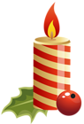 Red Christmas Candle PNG Clipart Image
