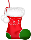 Red Christmas Stocking Transparent Clipart