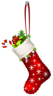 Red Christmas Stocking Transparent PNG Clip Art Image