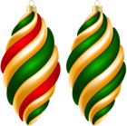 Red Green Yellow Christmas Ornaments Clipart