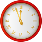 Red New Year Clock PNG Clip Art Image
