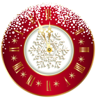 Red New Year Clock PNG Clipart Image