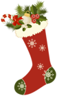 Red Retro Christmas Stocking PNG Picture Clipart