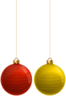 Red Yellow Christmas Balls PNG Clipart