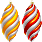 Red Yellow Christmas Ornaments PNG Clipart