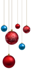 Red and Blue Christmas Balls PNG Clipart Image