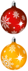 Red and Yellow Christmas Balls PNG Clipart Picture