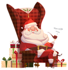 Santa Claus on Chair Transparent PNG Clip Art Image
