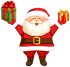 Santa Claus with Gifts PNG Clipart Image