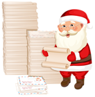 Santa Claus with Letters PNG Clipart Image