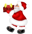 Santa Claus with Red Present PNG Clipart