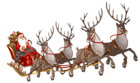 Santa Claus with Sleigh PNG Clipart Image