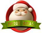 Santa Merry Xmas Decoration PNG Clip-Art Image