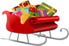 Santa Sleigh with Gifts PNG Clip Art Image