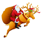 Santa and Reindeer PNG Clipart