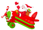 Santa with Airplane PNG Clipart