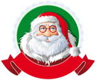 Santa with Red Banner PNG Clipart Image