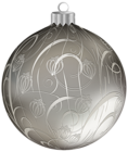 Silver Christmas Ball with Ornaments PNG Clipart Image