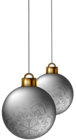 Silver Christmas Balls PNG Clipart Image