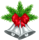 Silver Christmas Bells PNG Clipart