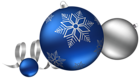 Silver and Blue Christmas Balls Decoration Clipart Image