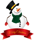 Snowman Banner PNG Clipart Image