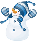 Snowman with Blue Hat Clipart