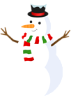 Snowman with Hat and scarf PNG Clipart