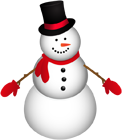 Snowman with Red Scarf PNG Clip Art Image