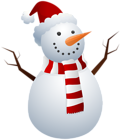 Snowman with Santa Hat Clip Art
