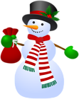 Snowman with Scarf PNG Clipart