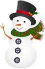 Snowman with Top Hat PNG Clipart