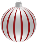 Striped Christmas Ball with Ornaments PNG Clipart Image