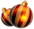 Striped Christmas Balls PNG Clipart Image