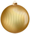 Striped XMAS Ball Gold PNG Transparent Clipart