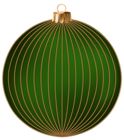 Striped XMAS Ball Green PNG Transparent Clipart