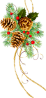 Three Christmas Cones with Pine Branch Clipart